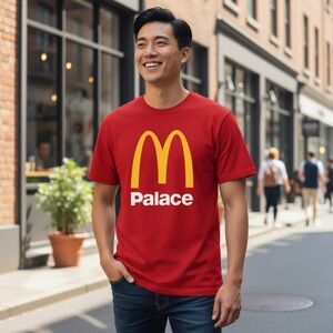 PALACE Red and Yellow Short Sleeve Tee